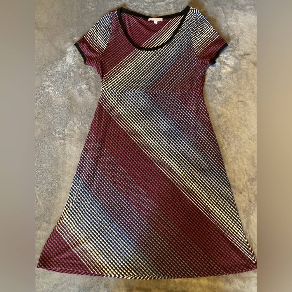 Stylish Blue, Cream, and Red Women's Dress